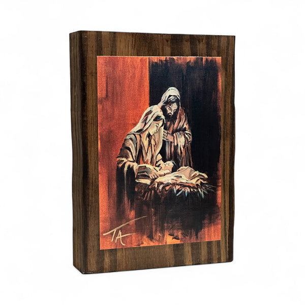 The Nativity on 5.5 x 8 Rustic Wood / FREE SHIPPING