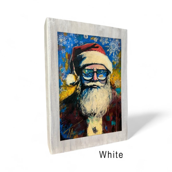 Santa on 5.5 x 8 Rustic Wood / FREE SHIPPING