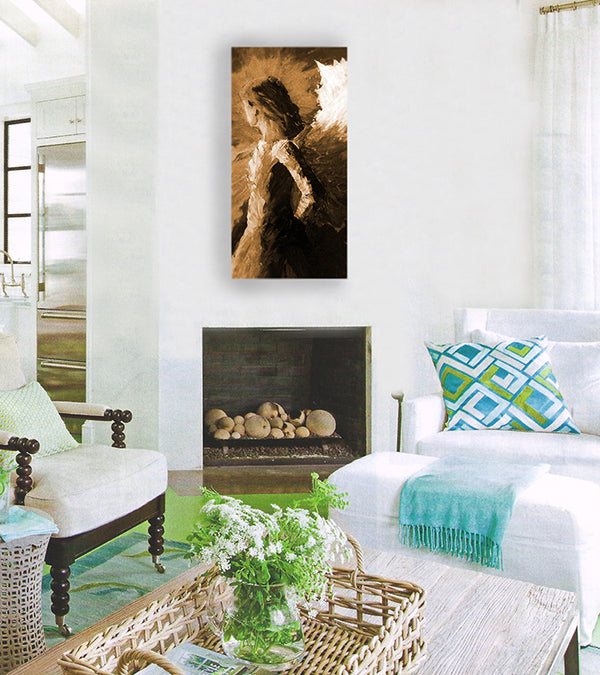 "Angel of Strength" sepia / print by Thomas Andrew - ThomasAndrewArtwork