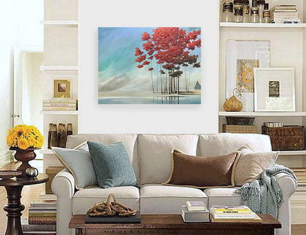 "Red Cluster by the Water's Edge" - ThomasAndrewArtwork