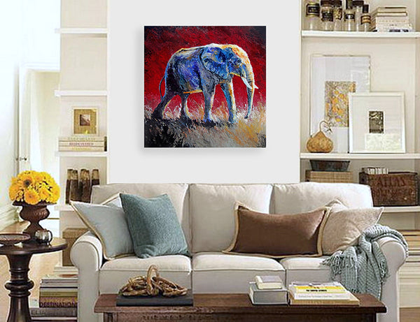 "Marching into the Light" /Red (Alaphant series) - Signed print by Thomas Andrew - ThomasAndrewArtwork