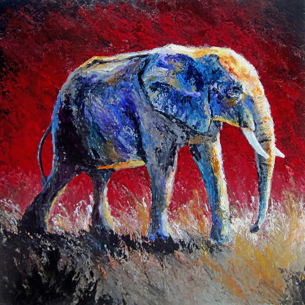 "Marching into the Light" /Red (Alaphant series) - Signed print by Thomas Andrew - ThomasAndrewArtwork