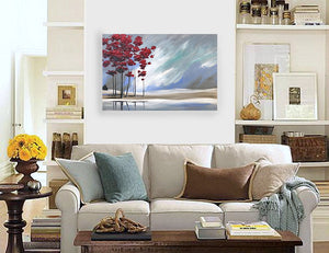 "Red Trees by the River's Edge" - ThomasAndrewArtwork