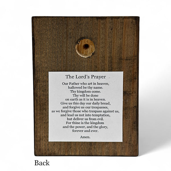 Jesus Praying on 3.5 x 5 Rustic Wood / FREE SHIPPING