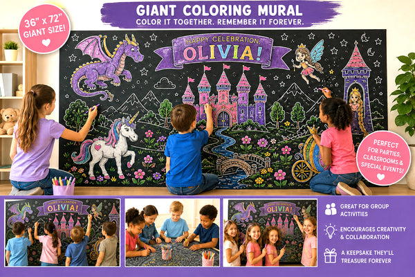 Coloring Murals for Kids / 12 Different Themes