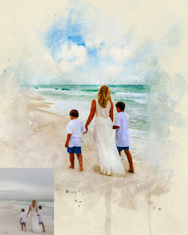 Turn your photo into a stylish watercolor painting / Free Shipping!