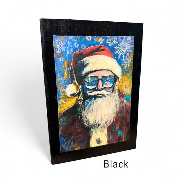 Santa on 5.5 x 8 Rustic Wood / FREE SHIPPING
