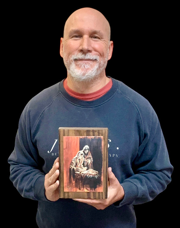 The Nativity on 5.5 x 8 Rustic Wood / FREE SHIPPING