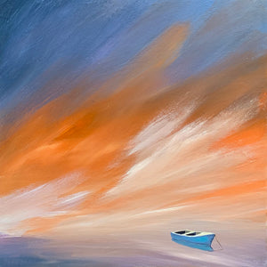"Blue Boat Sunset" print by Thomas Andrew - ThomasAndrewArtwork