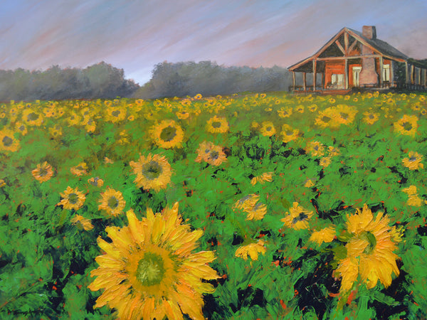 "Cabin in Sunflowers" print by Thomas Andrew - ThomasAndrewArtwork