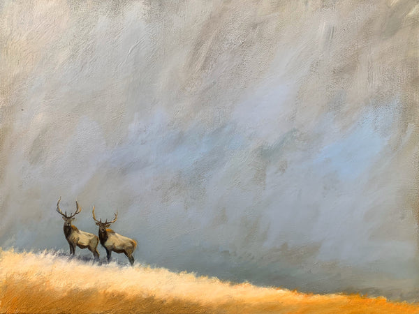 "Elk Together in the Wild" series #1 / print by Thomas Andrew - Thomasandrewartwork