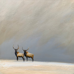 "Elk Together in the Wild" series #2  / print by Thomas Andrew - Thomasandrewartwork