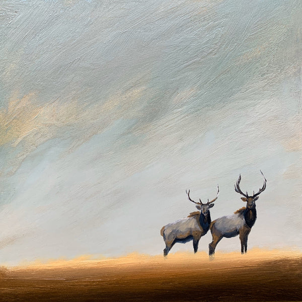 "Elk Together in the Wild" series #4  / print by Thomas Andrew - Thomasandrewartwork