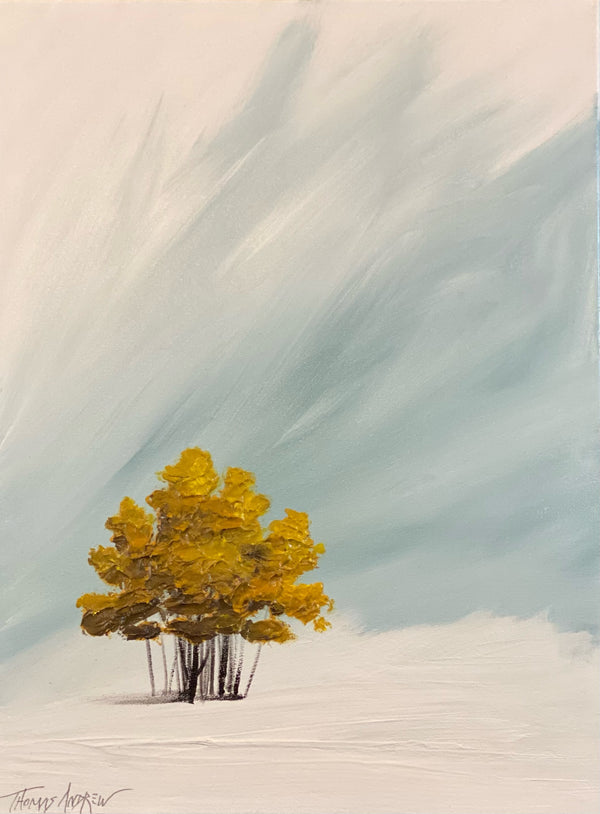 "Daffodil Trees in the Snow" - Yellow Trees Series