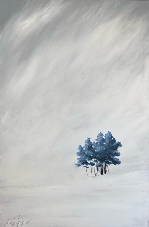 "Blue Beauties in the Snow" - Blue Trees Series