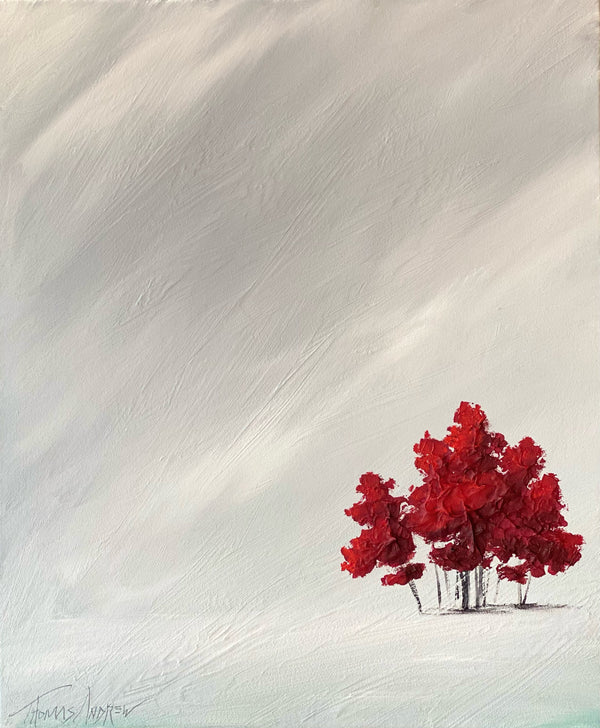 "Crimson Beauties in the Snow" - Red Trees Series