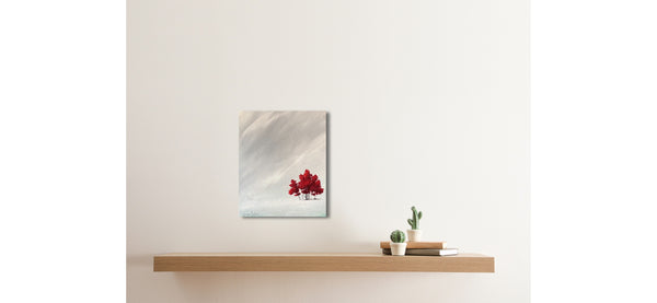 "Crimson Beauties in the Snow" - Red Trees Series