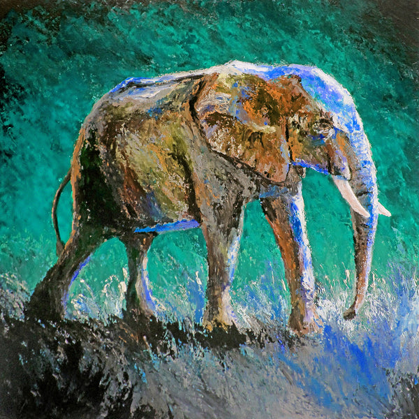 "Marching into the Light" /Teal (Alaphant series) - by Thomas Andrew - ThomasAndrewArtwork