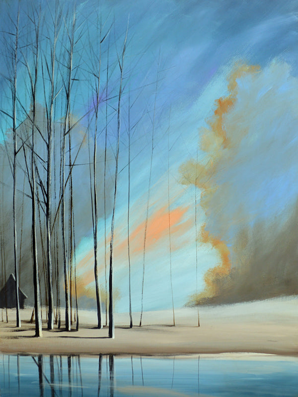 "Naked Trees in Blue" Giclee canvas print by Thomas Andrew - Thomasandrewartwork