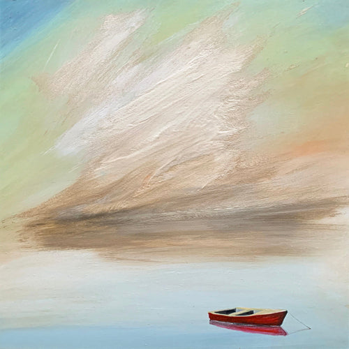 "Red Boat, Big Cloud" square