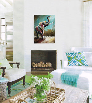 "Stomping Garnet & Gold" (Alaphant series) - Signed print by Thomas Andrew - ThomasAndrewArtwork